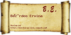 Bárdos Ervina névjegykártya